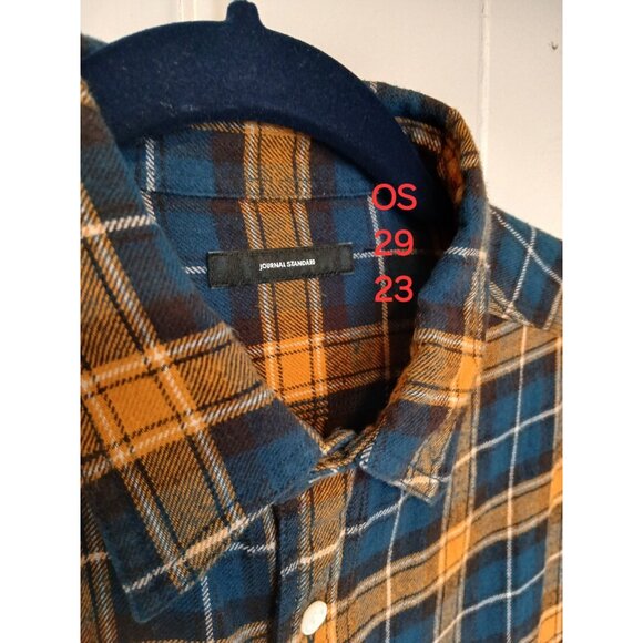 JOURNAL STANDARD Flannel Over Shirt Mens One Size Made in Japan Plaid Shacket - Picture 9 of 9
